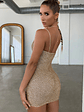Embellished Mini Dress in Gold - thumbnail 2