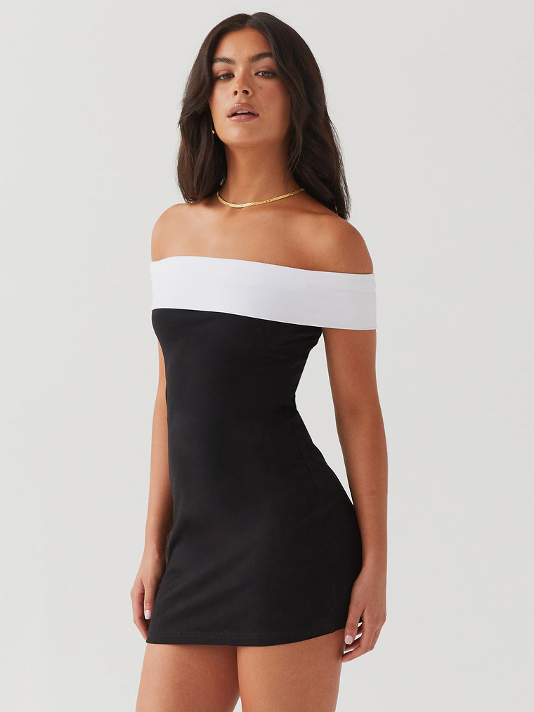 Diamonds and Pearls Mini Dress - Black 3