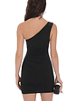 Embellished One Shoulder Bodycon Dress in Black - thumbnail 2
