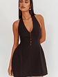 Elisabet Halter Neck Mini Dress Black - thumbnail 1