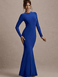 Donna | Cobalt Blue Long-Sleeved Open-Back Maxi Dress - thumbnail 4