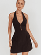 Elisabet Halter Neck Mini Dress Black - thumbnail 2