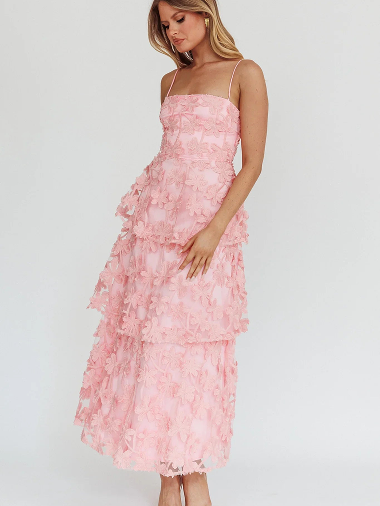 Dori Floral Embellished Maxi Dress Blush 1