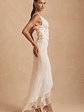 Embellished Plunge Ruffled Corset Maxi Dress in Ivory - thumbnail 3