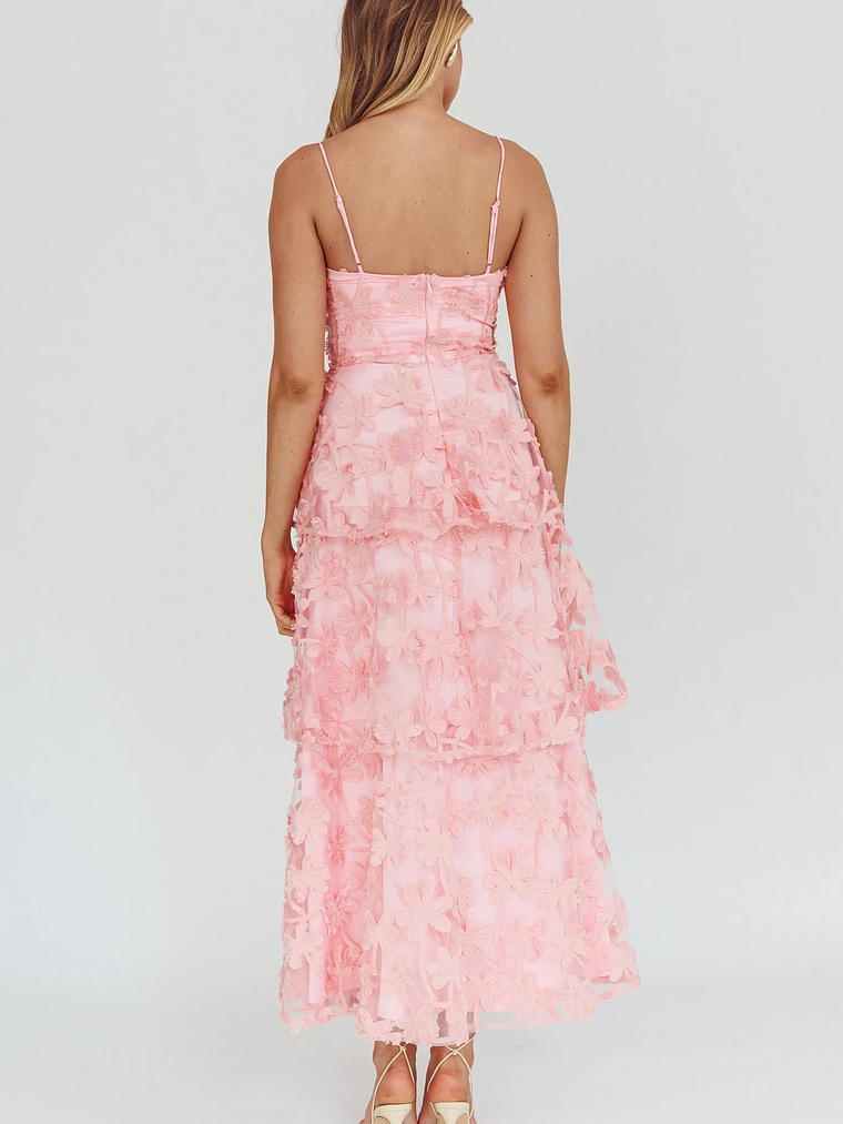 Dori Floral Embellished Maxi Dress Blush 2
