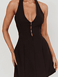 Elisabet Halter Neck Mini Dress Black - thumbnail 5