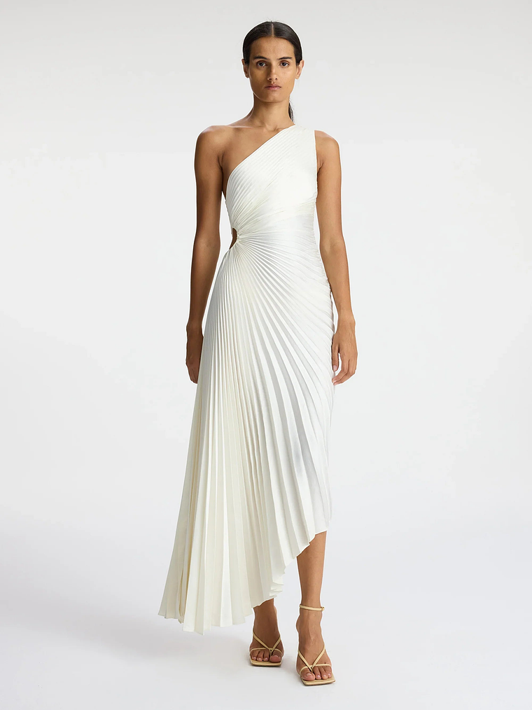 Delfina Satin Pleated Dress 1