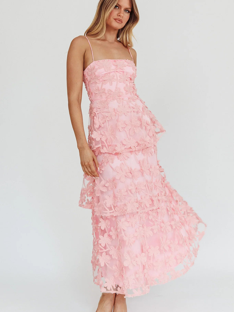 Dori Floral Embellished Maxi Dress Blush 5