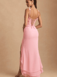 Embellished Plunge Ruffled Corset Maxi Dress in Pink - thumbnail 2