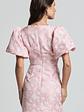 Diana Mini Dress Jacquard Short Sleeve Cut Out Dress in Light Pink - thumbnail 6