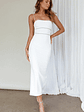 Esperance Diamante Trim Midi Dress White - thumbnail 6