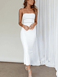 Esperance Diamante Trim Midi Dress White - thumbnail 7