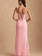 Embellished Plunge Ruffled Corset Maxi Dress in Pink - thumbnail 6