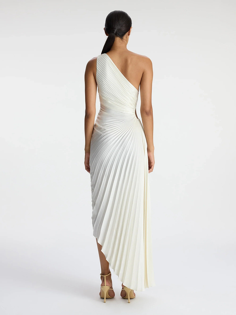 Delfina Satin Pleated Dress 6