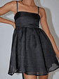 Diaz Bow Back Babydoll Mini Dress Black - thumbnail 4