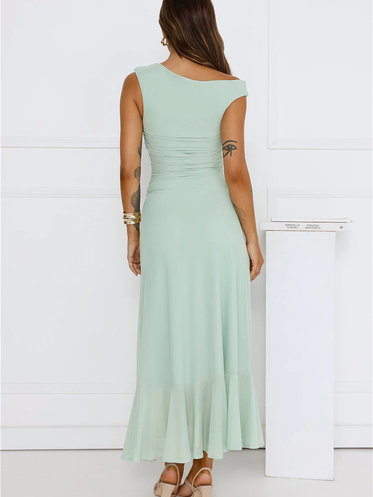 Effortless Girl Off Shoulder Mesh Midi Dress 21