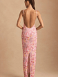 Embellished Scoop-Neck Backless Maxi Dress in Pink - thumbnail 5