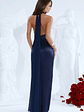 Effortless Luxe Halter Satin Maxi Dress Navy - thumbnail 8