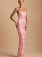 Embellished Scoop-Neck Backless Maxi Dress in Pink - thumbnail 6