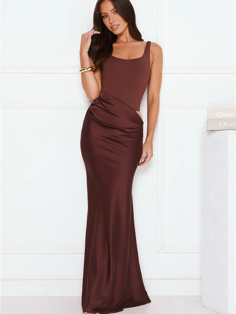 Effortlessly Yours Satin Maxi Dress 1