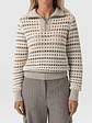 Ester Quarter Zip Knit - Beige - thumbnail 3