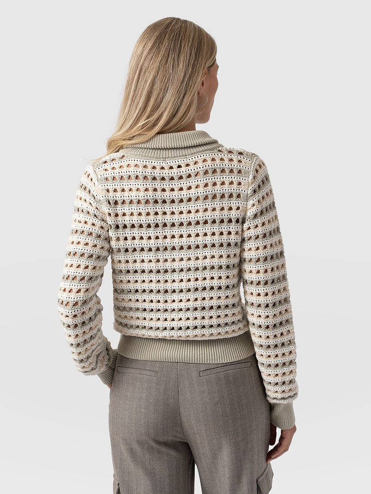 Ester Quarter Zip Knit - Beige 6
