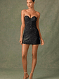 Embellished Sweetheart-Neck A-Line Mini Dress in Black - thumbnail 5