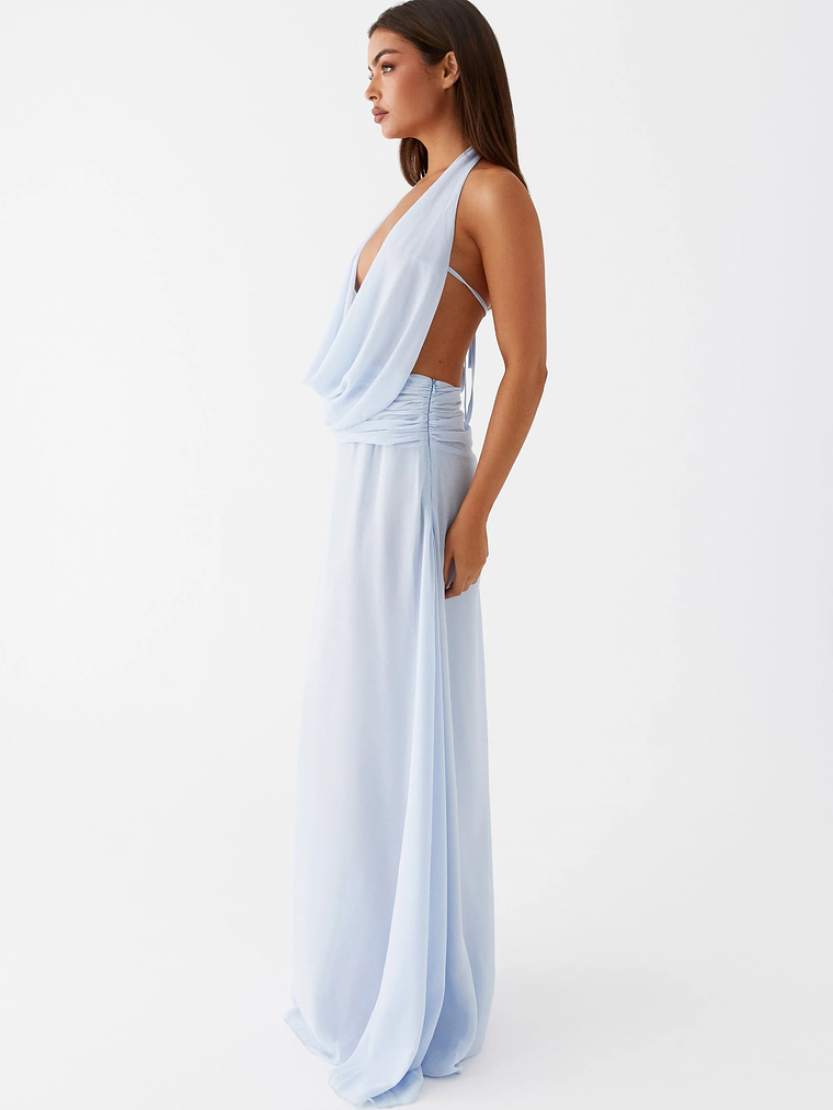 Elysia Chiffon Maxi Dress - Baby Blue 3
