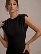 Elyna | Black High-Neck Draped Flared-Leg Jumpsuit - thumbnail 6