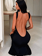 Elai Open Back Maxi Dress - Black - thumbnail 1