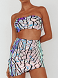 El Camino Mosaic Bandeau Crop Top Silver - thumbnail 4