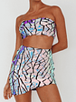 El Camino Mosaic Mini Skirt Silver - thumbnail 4