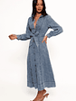 Emberly Long Sleeve Maxi Dress - Denim - thumbnail 2