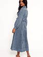 Emberly Long Sleeve Maxi Dress - Denim - thumbnail 3