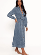 Emberly Long Sleeve Maxi Dress - Denim - thumbnail 4