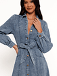 Emberly Long Sleeve Maxi Dress - Denim - thumbnail 5