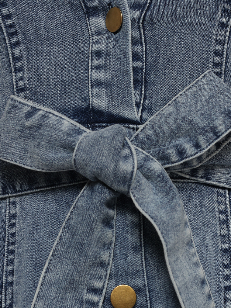 Emberly Long Sleeve Maxi Dress - Denim 7