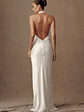 Esther Iridescent Satin Cowl Maxi Dress - Ivory - thumbnail 1