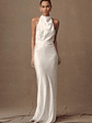 Esther Iridescent Satin Cowl Maxi Dress - Ivory - thumbnail 2