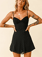 Good Morning Angel Ruched Bust A-Line Dress Black - thumbnail 5