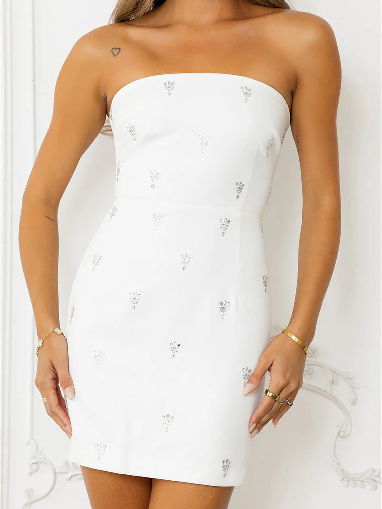 Glimmer Glow Strapless Mini Dress 8