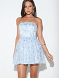 Floral Shimmer Strapless Mini Dress - thumbnail 1