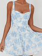 Get My Attention Off-Shoulder Mini Dress Floral Blue - thumbnail 3