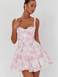 Get My Attention Off-Shoulder Mini Dress Floral Pink - thumbnail 1