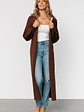 Ethel Long Cardigan | Dark Brown - thumbnail 2