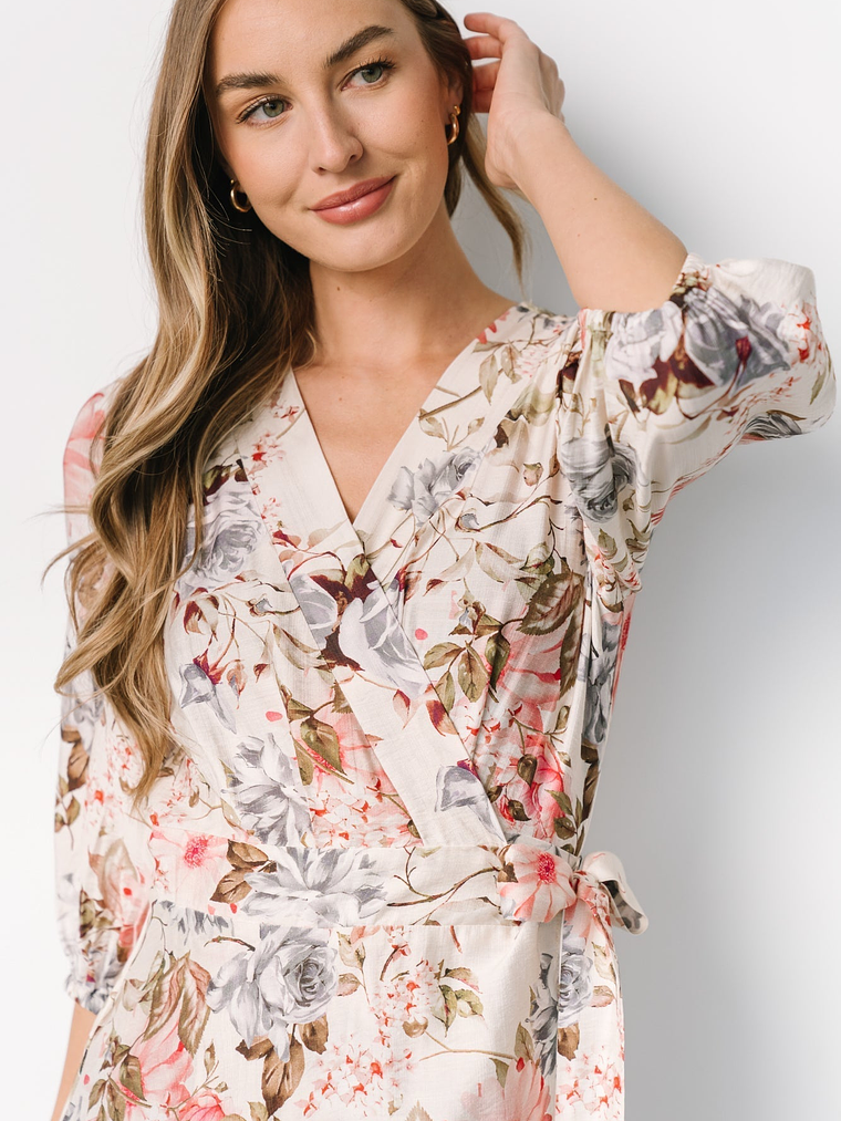 Fiorina Wrap Midi Dress | Ivory Multi Floral 2