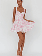 Get My Attention Off-Shoulder Mini Dress Floral Pink - thumbnail 4