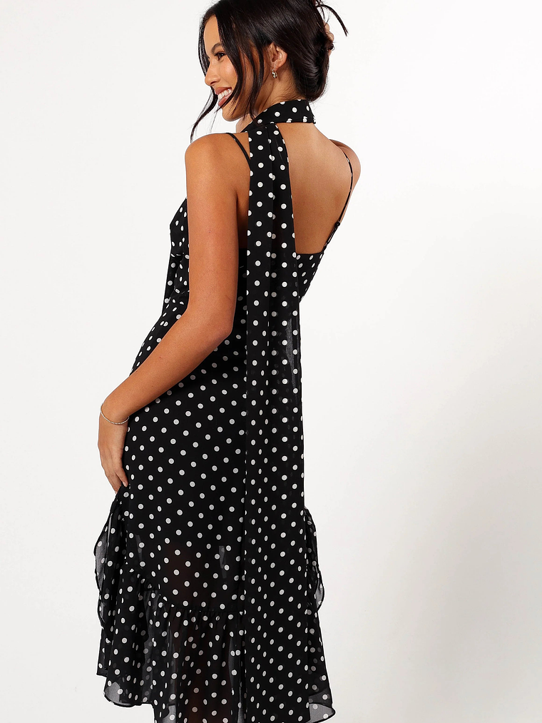 Francesca Midi Dress - Black Polka Dot 5