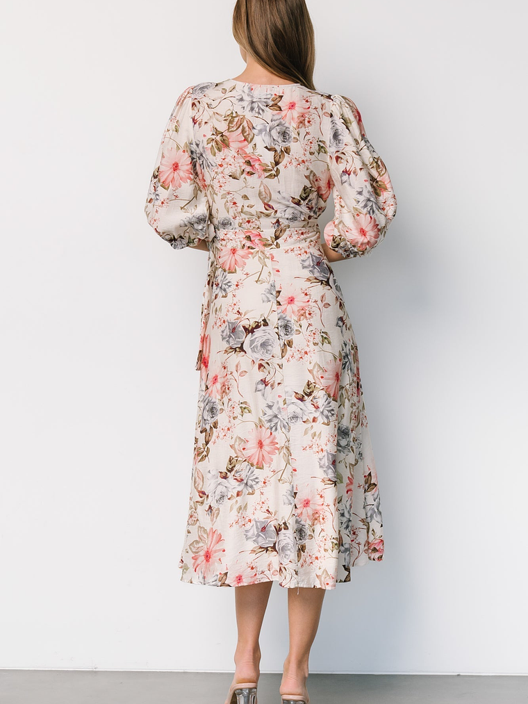 Fiorina Wrap Midi Dress | Ivory Multi Floral 4