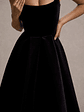 Francisca | Black Velvet Strappy Volume-Hem Midi Dress - thumbnail 6